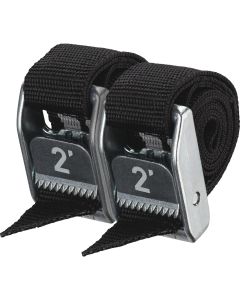 NRS 1 In. x 2 Ft. Stealth Black Heavy Duty Tie-Down Strap (2-Pack)