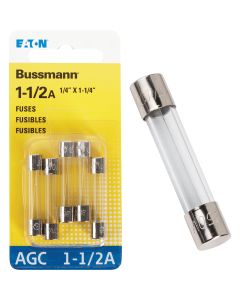 Bussmann 1-1/2-Amp 250-Volt AGC Glass Tube Automotive Fuse (5-Pack)