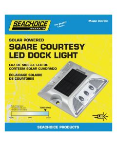 Seachoice 4-3/4 In. x 1 In. Silver LED Square Courtesy Solar Deck Light