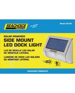 Seachoice 3.75 In. x 5 In. x 1.75 In. Silver LED Side Mount Solar Deck Light
