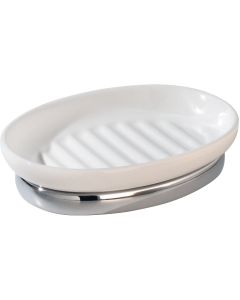 iDesign York White/Chrome Soap Dish