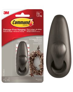 3M Command Medium Oil Rubbed Bronze Metal Adhesive Hook