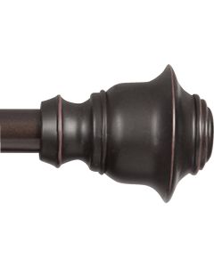 Kenney Fast Fit Finn 66 In. To 120 In. 5/8 In. Weathered Brown Curtain Rod