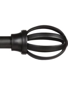 Kenney Fast Fit Lilly 66 In. To 120 In. 5/8 In. Black Curtain Rod