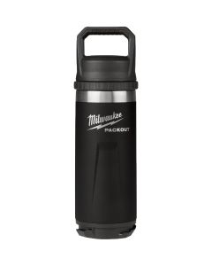Milwaukee PackOut 18 Oz. Black Insulated Bottle with Chug Lid
