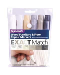 Rejuvenate Exact Match Whites & Grays Wood Furniture & Floor Repair Markers (6-Pack)