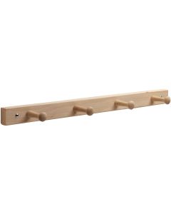 iDesign Natural Wood 4-Peg Rack