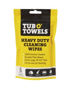 Tub O' Towels Heavy Duty Cleaning Wipes Singles Pouch (6-Count)