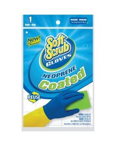 Soft Scrub Medium Neoprene Coated Latex Rubber Glove