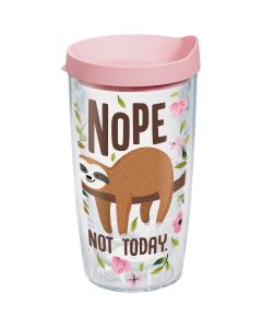 Tervis Sloth Nope Not Today Wrap 16 Oz. BPA Free Insulated Tumbler with Travel Lid