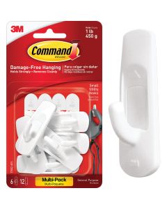 3M Command Small Utility Adhesive Hook (6-Pack)