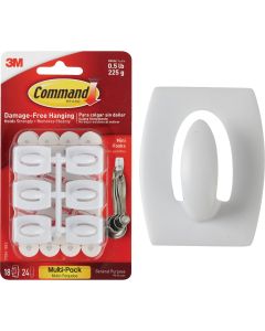 3M Command White Mini Adhesive Hook (18-Pack)