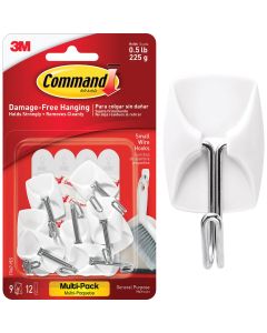 Command 3/4 In. x 1-5/8 In. Wire Adhesive Hook (9 Pack)