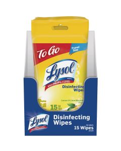 Lysol Lemon & Lime Disinfecting Wipes To Go Flatpack (15-Count)