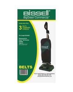 Bissell BigGreen Commercial U8000 Bissell Upright and Oreck Dual Stack Vacuum Cleaner Belt (3-Pack)