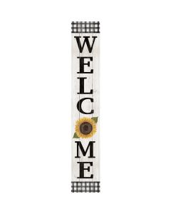 My Word! Welcome Sunflower 8 In. x 46.5 In. Porch Board