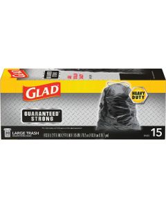 Glad Guaranteed Strong 30 Gal. Large Black Trash Bag (15-Count)