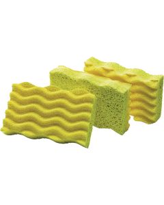 Libman 4.5 In. x 3 In. Yellow Glass & China Scrubbing Sponge (3-Count)