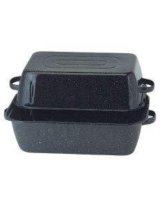 GraniteWare 21 In. Black Covered Rectangle Roaster