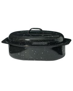 GraniteWare 13 In. Black Covered Oval Roaster