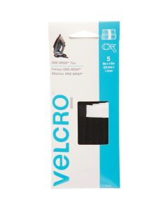 VELCRO Brand One-Wrap 1/2 In. x 8 In. Black Hook & Loop Tie (5 Ct.)