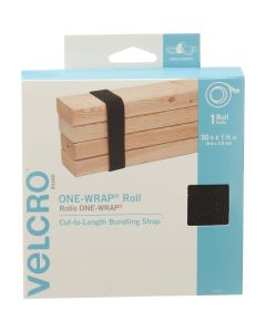 VELCRO Brand One-Wrap 1-1/2 In. x 30 Ft. Black Multi-Use Hook & Loop Roll