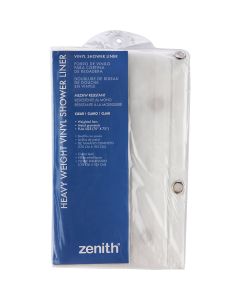 Zenith Zenna Home 70 In. x 72 In. Clear Medium Weight PEVA Shower Curtain Liner