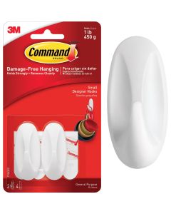 3M Command Small Utility Designer Adhesive Hook (2-Pack)