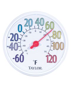 Taylor 13-1/2" Farenheit And Celsius -60 To 120 F, -50 To 50 C Outdoor Wall Thermometer