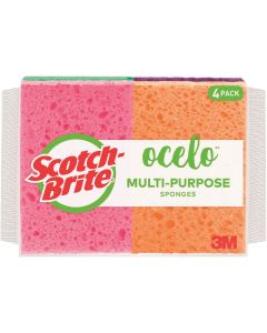3M Scotch-Brite O-Cel-O 4.75 In. x 3 In. StayFresh Sponge (4-Count)