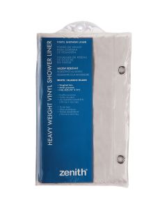 Zenith Zenna Home 70 In. x 72 In. White Medium Weight PEVA Shower Curtain Liner