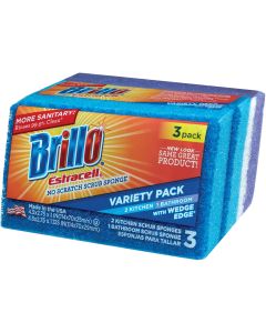 Brillo Estracell No Scratch Kitchen & Bath Scrub Sponge (3 Count)