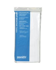 Zenith Zenna Home 70 In. x 72 In. White Lightweight PEVA Shower Curtain Liner