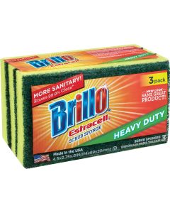 Brillo Estracell 4.5 In. x 2.75 In. Heavy Duty Sponge (3-Count)