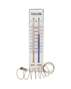 Taylor 2" W x 9" H Plastic Tube Indoor & Outdoor Thermometer