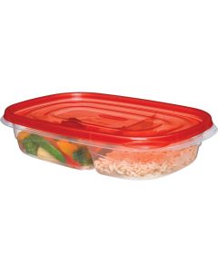 Rubbermaid TakeAlongs 3.7 C. Clear Square Divided Food Storage Container with Lids (3-Pack)