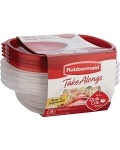 Rubbermaid TakeAlongs 2.9 C. Clear Rectangle Food Storage Container with Lids (4-Pack)