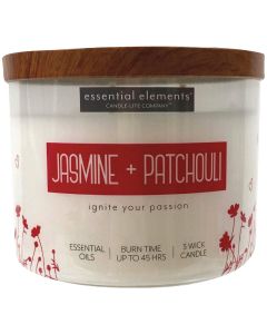 Candle Lite Essential Elements 14.75 Oz. Jasmine & Patchouli Jar Candle with Lid