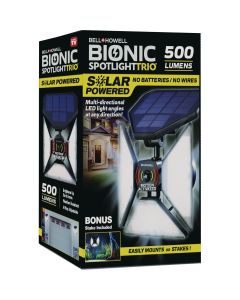 Bell+Howell Bionic SpotlightTrio Solar Powered Security Light Fixture
