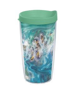 Tervis Teal Splash Wrap 16 Oz. BPA Free Insulated Tumbler with Travel Lid