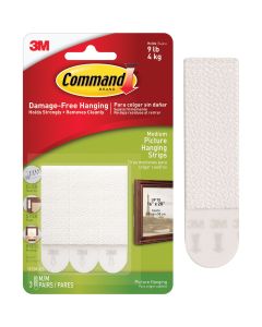 3M Command Up to 9 Lb. Weight Capacity 3/4 In. 2-3/4 In. Interlocking Picture Hanger (6-Pack)