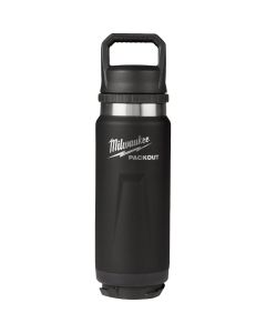 Milwaukee PackOut 24 Oz. Black Insulated Bottle with Chug Lid