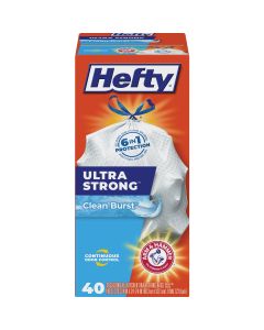 Hefty Ultra Strong 13 Gal. Clean Burst Tall Kitchen White Trash Bag (40-Count)