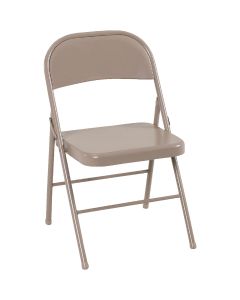 COSCO Tan All Steel Folding Chair (4-Count)