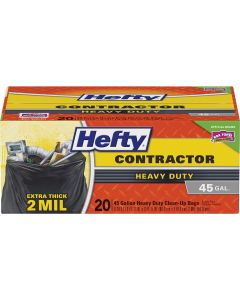 Hefty 45 Gal. Contractor Black Trash Bag (20-Count)
