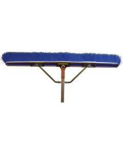 Bruske 35 In. Blue Flagged Fine Sweep Broom with Steel Handle and Brace