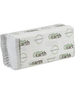 Simple Earth C-Fold White Hand Towel (12 Count)
