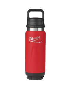 Milwaukee PackOut 24 Oz. Red Insulated Bottle with Chug Lid