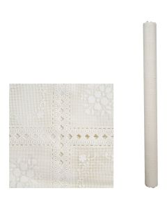 Magic Cover 54 In. x 15 Yd. Ivory Country Lace Pattern Yard Goods Decorative & Versatile Covering