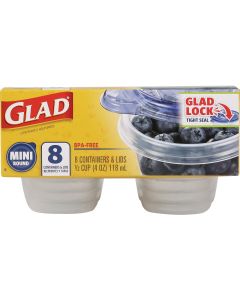Glad 4 Oz. Clear Mini Round Container (8-Pack)